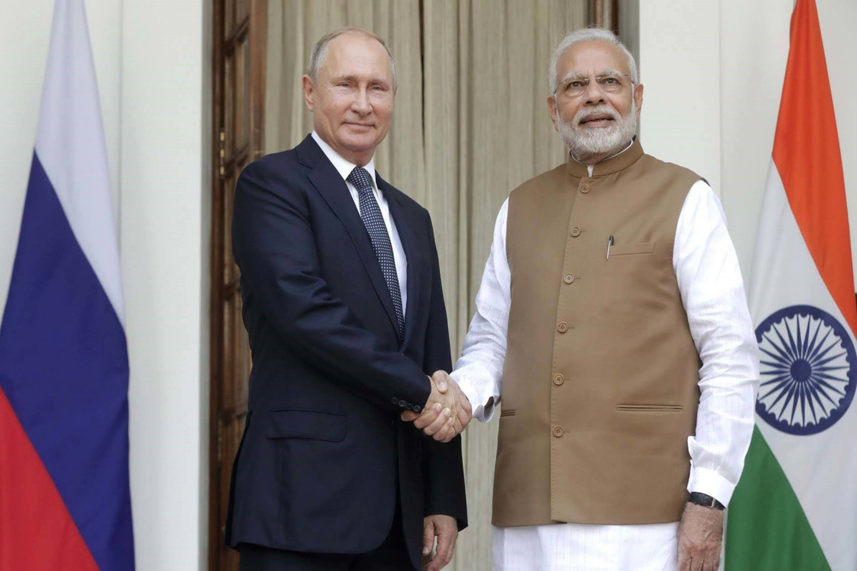 Russian President Vladimir Putin, Indian Prime Minister Narendra Modi