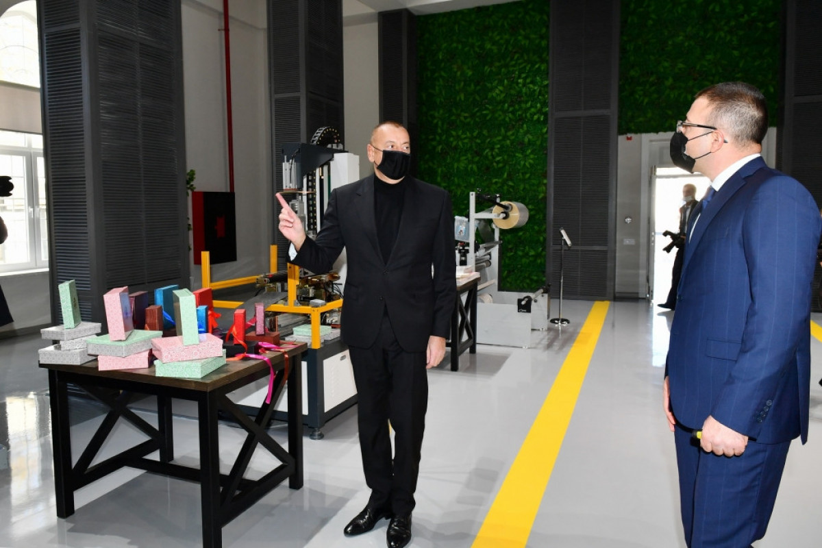 Президент Ильхам Алиев принял участие в открытии предприятия «Quba ABAD Factory»