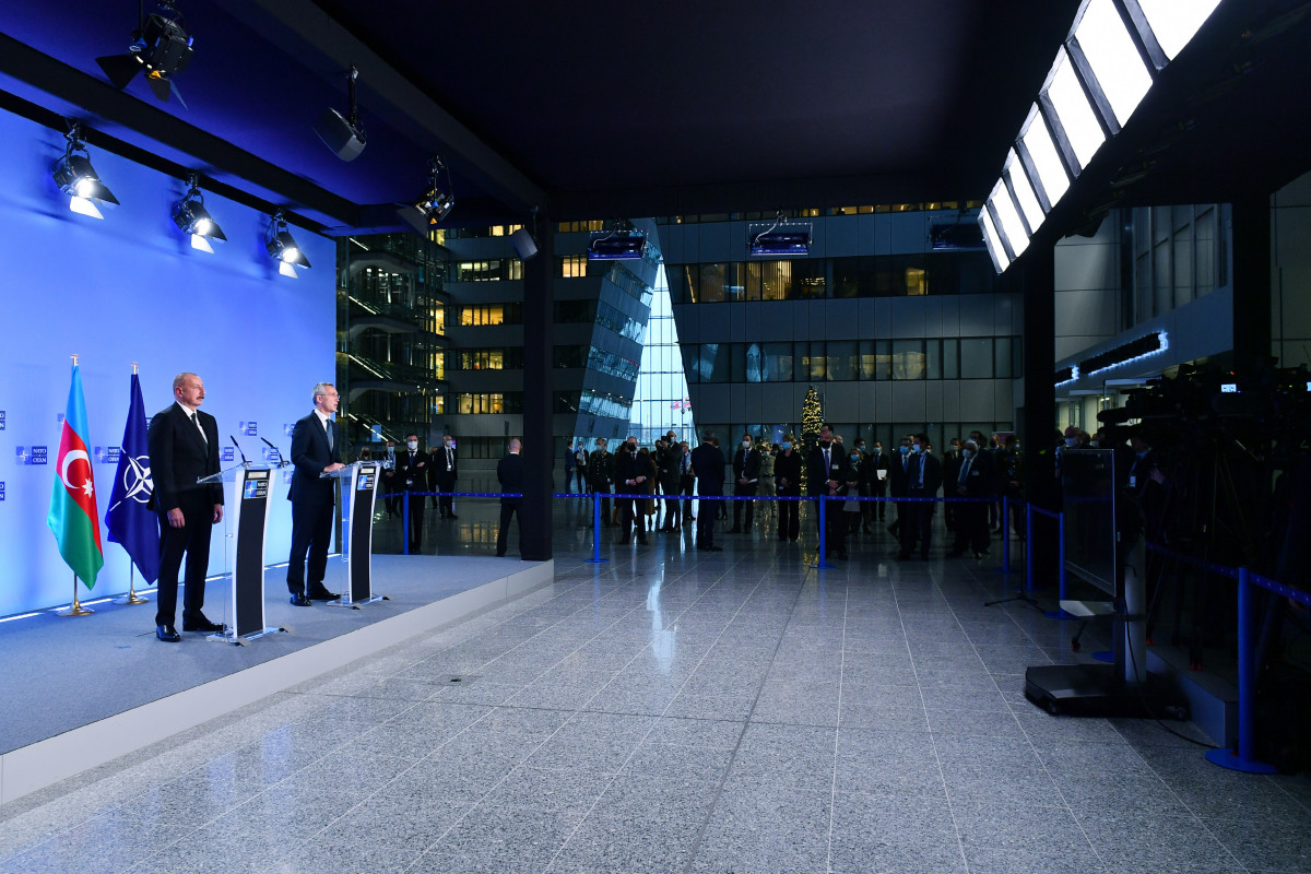 Brüsseldə Azərbaycan Prezidenti ilə NATO-nun Baş katibinin birgə mətbuat konfransı olub - YENİLƏNİB 