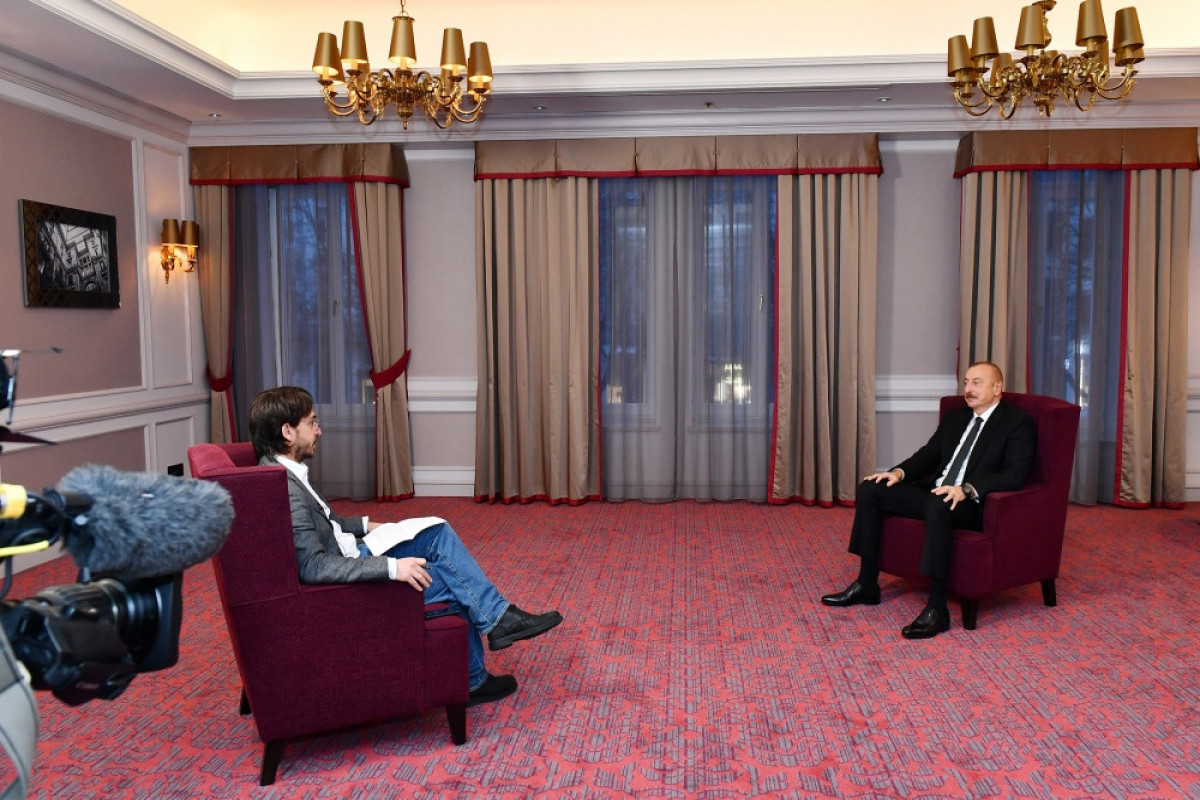 President of Azerbaijan Ilham Aliyev in an interview with the Spanish El Pais newspaper