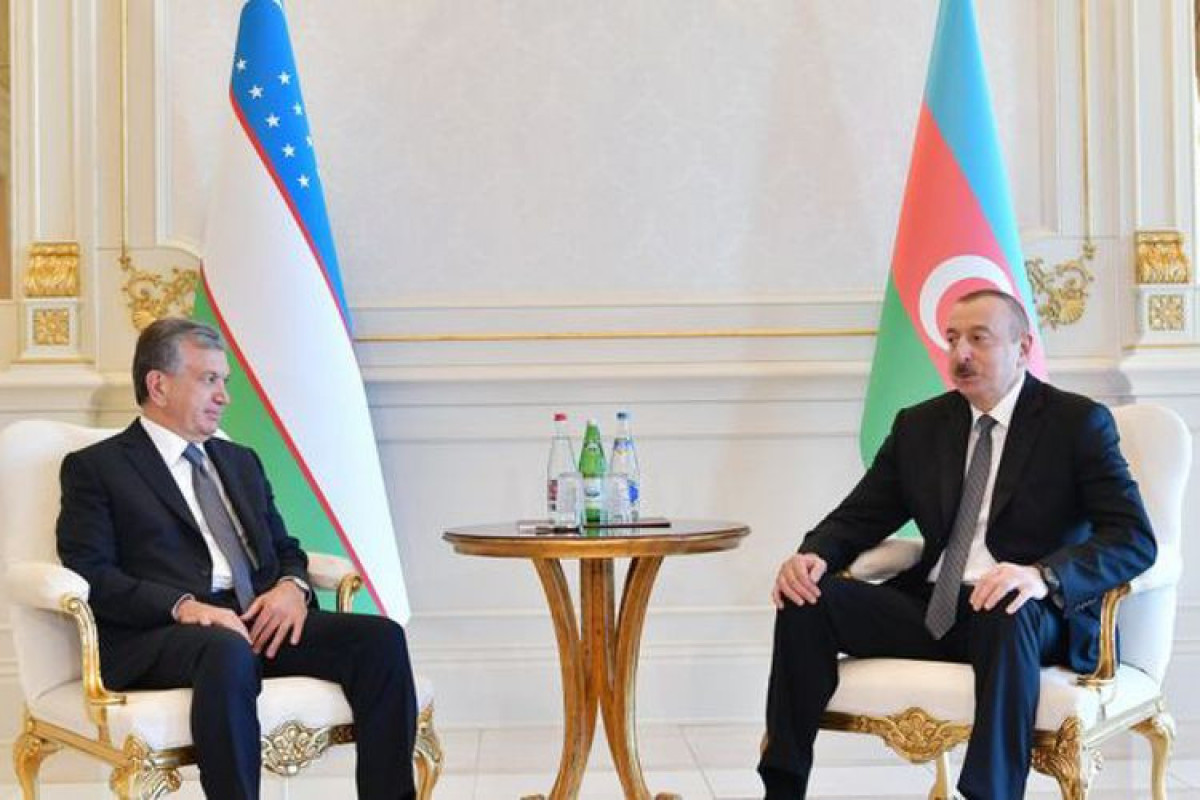 Şavkat Mirziyoyev və Prezident İlham Əliyev