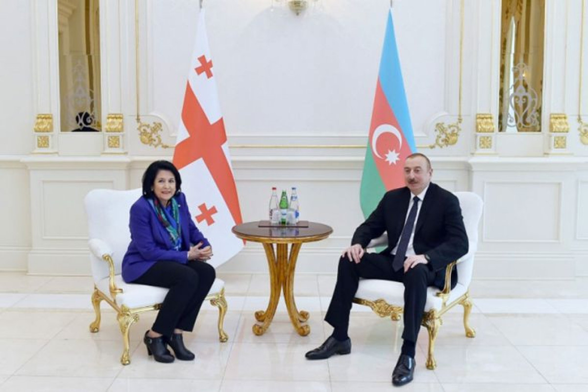 Salome Zurabişvili və Prezident İlham Əliyev