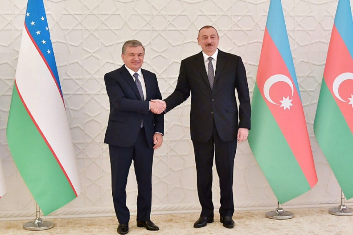 Şavkat Mirziyoyev və Prezident İlham Əliyev
