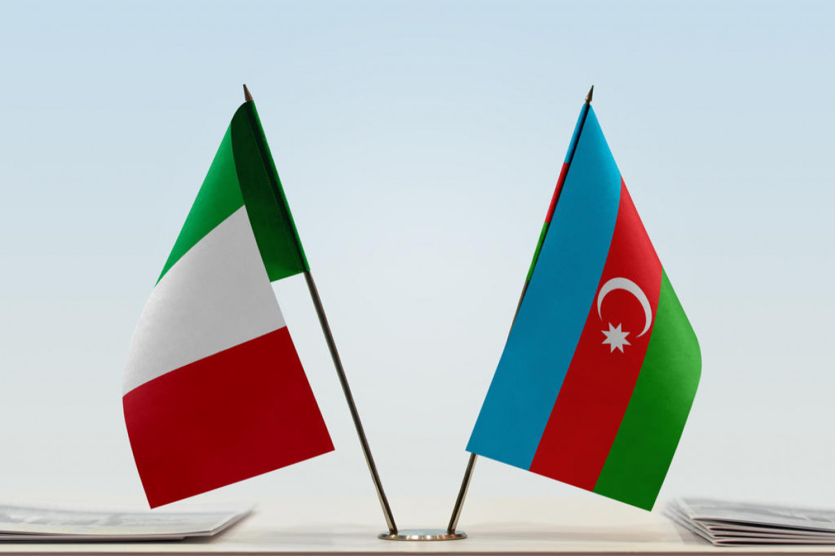 Flags of Azerbaijan and Italy