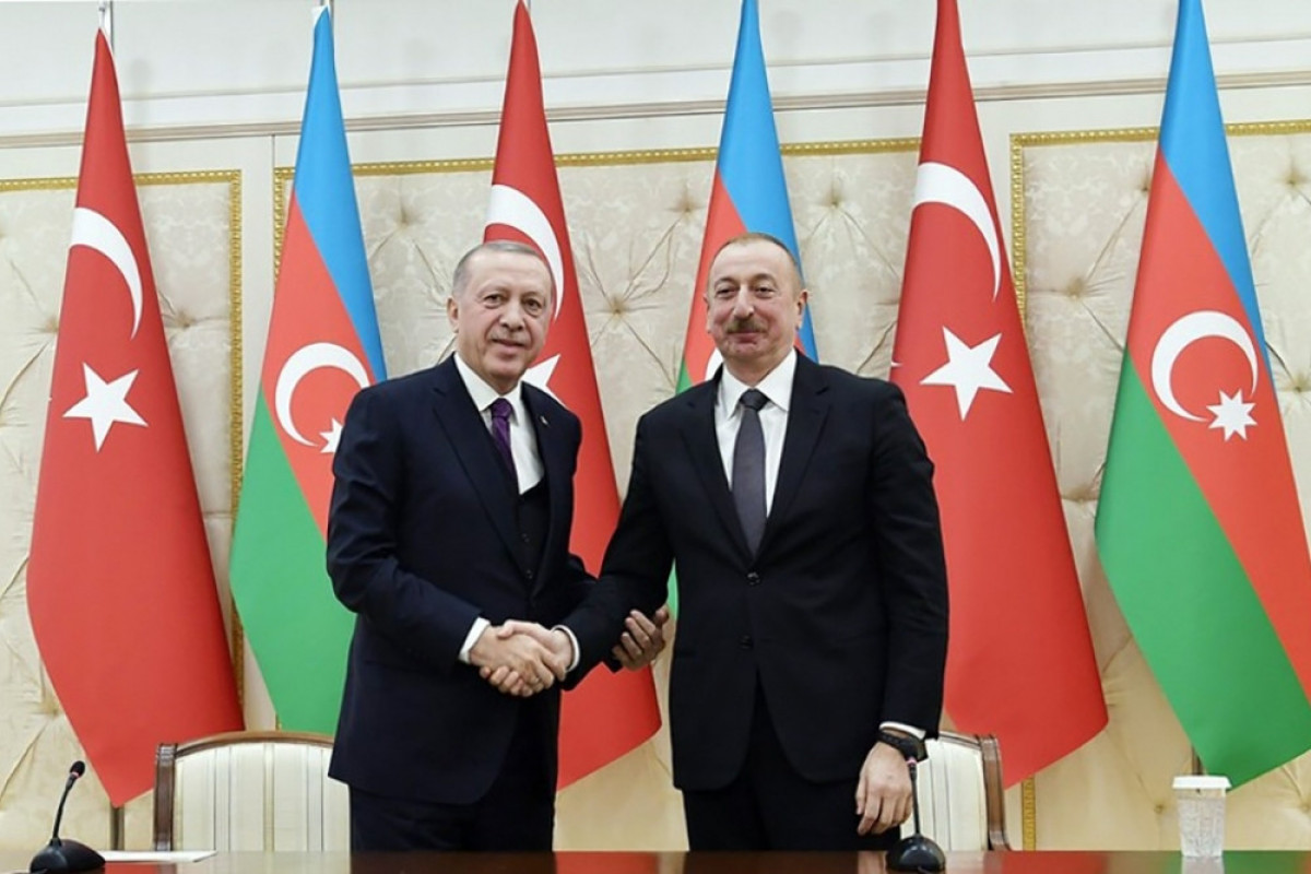 Turkish President Recep Tayyip Erdogan, Azerbaijani President Ilham Aliyev