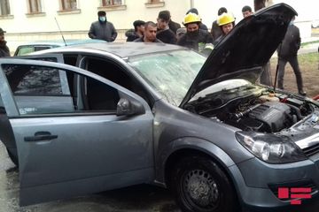 Mingəçevirdə avtomobil yanıb - FOTO