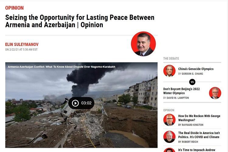 Popular US media reports on Armenian-Azerbaijani relations after the Patriotic War