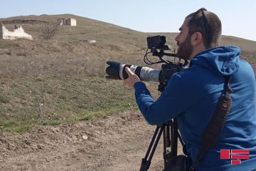 Gürcü jurnalistlər işğaldan azad edilmiş Füzuli rayonuna səfər edib - FOTO