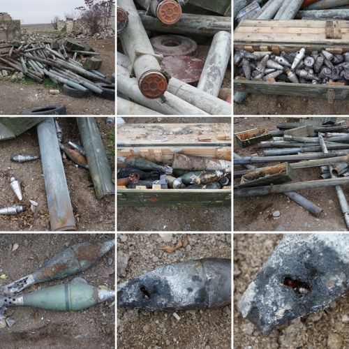 В Агдамском районе обнаружено 27 дымовых минометных снарядов с белым фосфором - ФОТО