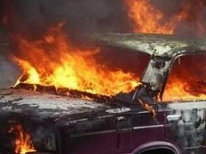 В Сальяне сгорел легковой автомобиль