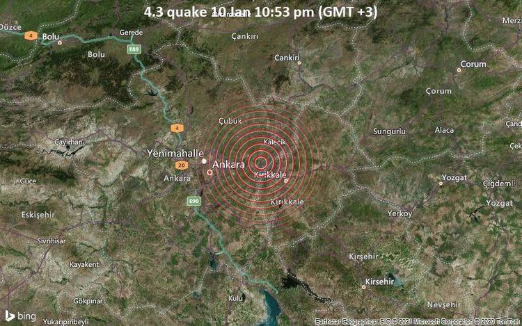 Magnitude 4.3 earthquake hits Ankara