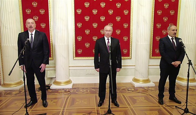 Президент России, президент Азербайджана и премьер-министр Армении выступили с заявлениями для прессы - ОБНОВЛЕНО
