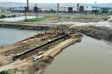 Kürdə sualtı beton bənd inşa edilib - FOTO