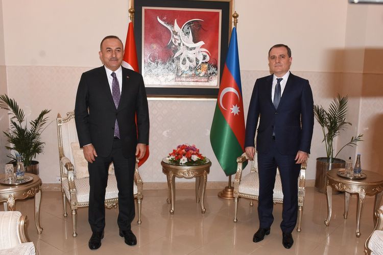 A meeting held between Jeyhun Bayramov and Movlud Cavusoglu