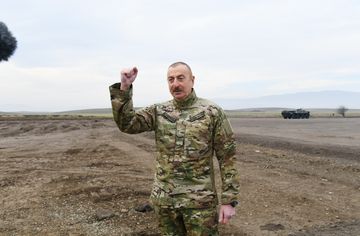 Prezident İlham Əliyev Füzuli rayonunda Füzuli-Şuşa yolunun və hava limanının təməlini qoyub, Şuşa şəhərində səfərdə olub  - FOTO - YENİLƏNİB 1