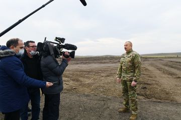 President Ilham Aliyev laid foundation stones for Fuzuli-Shusha highway and Fuzuli airport in Fuzuli district, visited the city of Shush - UPDATED-1