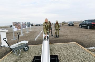 President Ilham Aliyev laid foundation stones for Fuzuli-Shusha highway and Fuzuli airport in Fuzuli district, visited the city of Shush - UPDATED-1