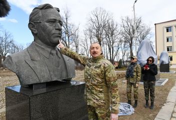 President Ilham Aliyev laid foundation stones for Fuzuli-Shusha highway and Fuzuli airport in Fuzuli district, visited the city of Shush - UPDATED-1