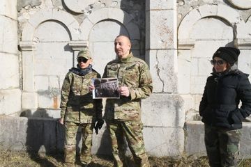 President Ilham Aliyev laid foundation stones for Fuzuli-Shusha highway and Fuzuli airport in Fuzuli district, visited the city of Shush - UPDATED-1