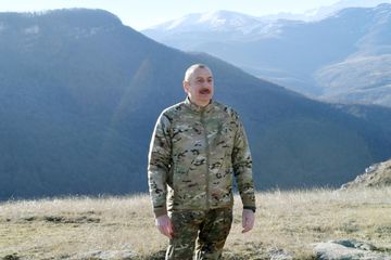 President Ilham Aliyev laid foundation stones for Fuzuli-Shusha highway and Fuzuli airport in Fuzuli district, visited the city of Shush - UPDATED-1