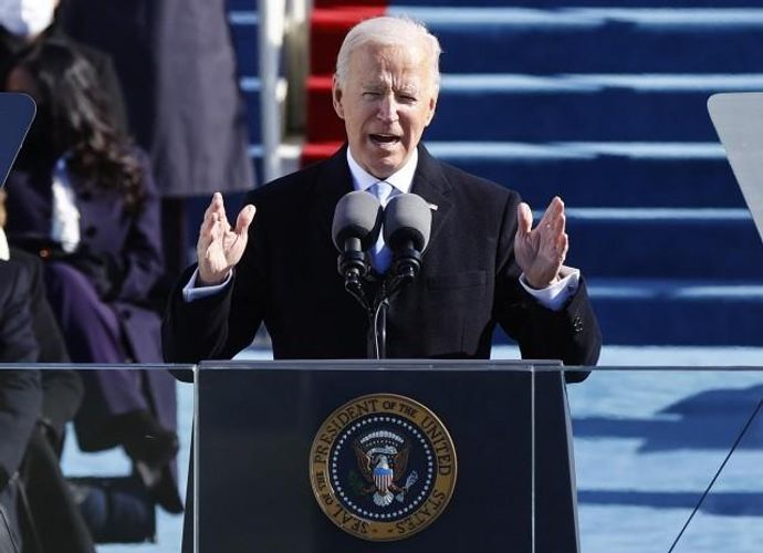 Assuming U.S. presidency, Biden calls for end to 