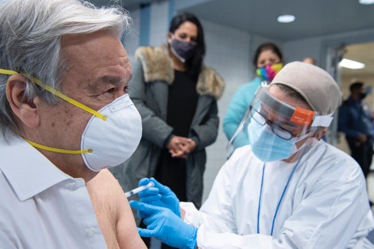 UN Secretary General Antonio Guterres inoculated against novel coronavirus - PHOTO