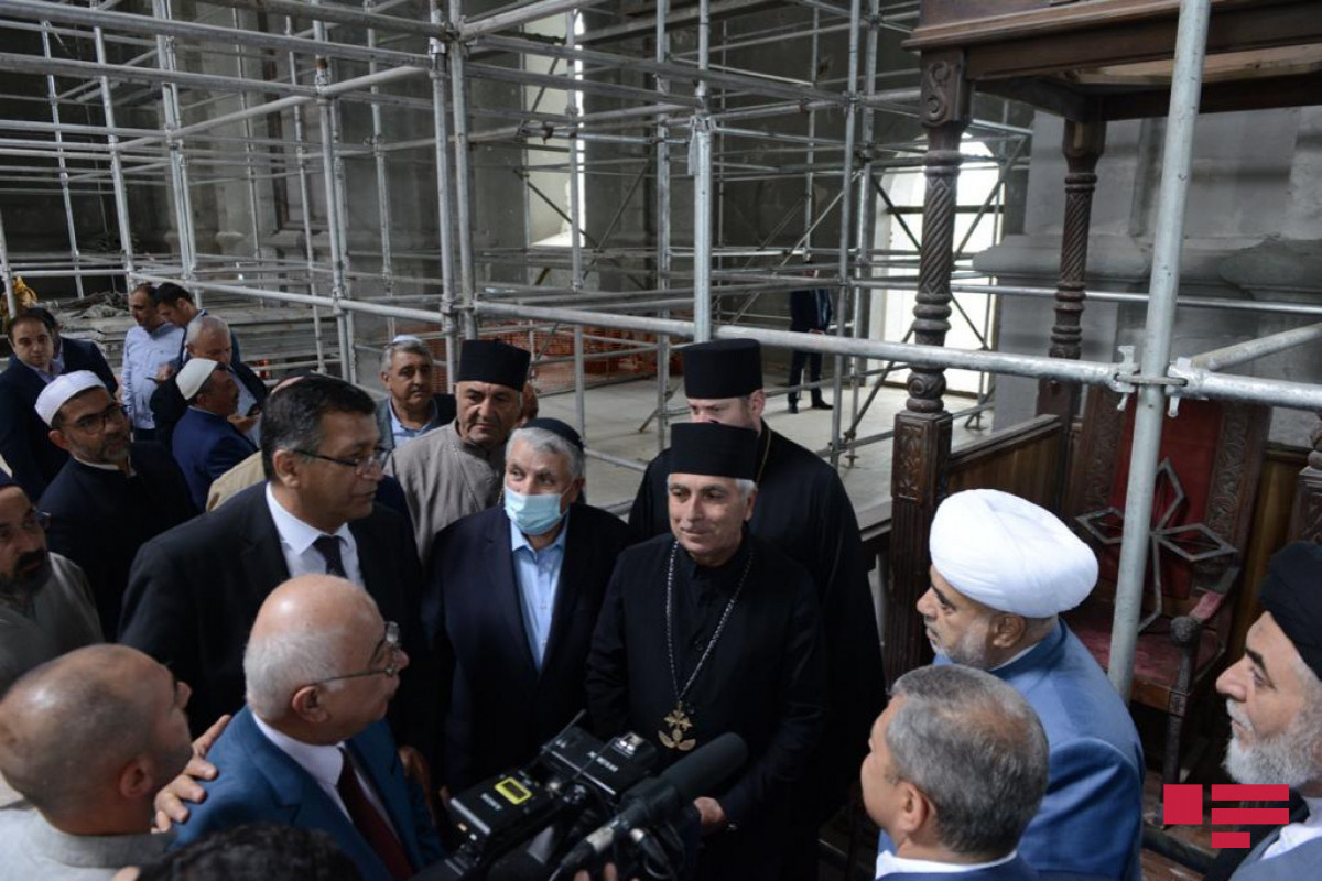 Leaders of religious confessions at Gazanchi church in Shusha