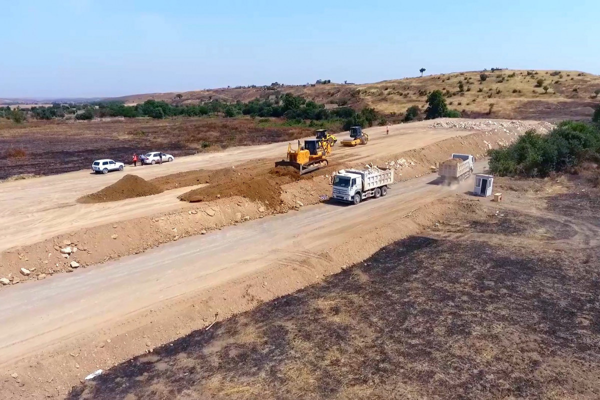 Construction of  Shukurbayli-Jabrayil-Hadrut new highway is underway-PHOTO 