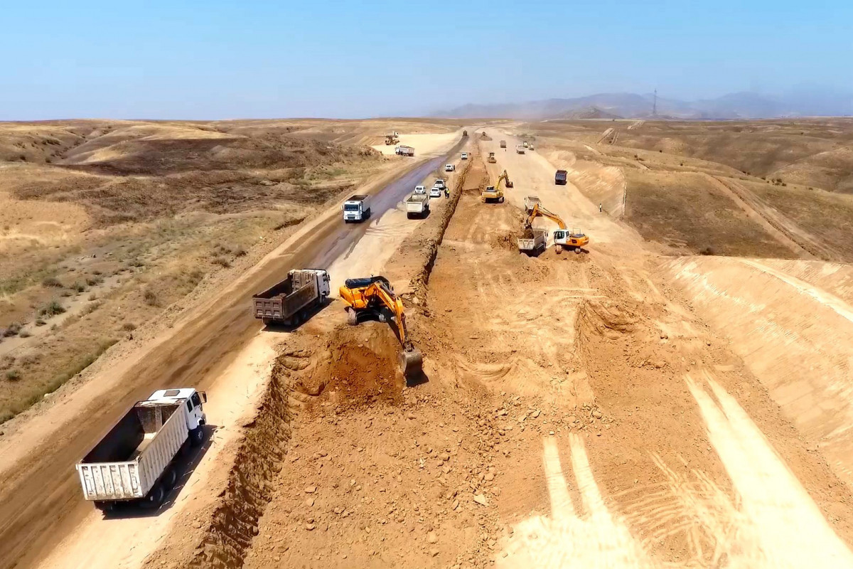 Строительство новой автомобильной дороги Шукюрбейли-Джабраил-Гадрут продолжается быстрыми темпами-ФОТО 