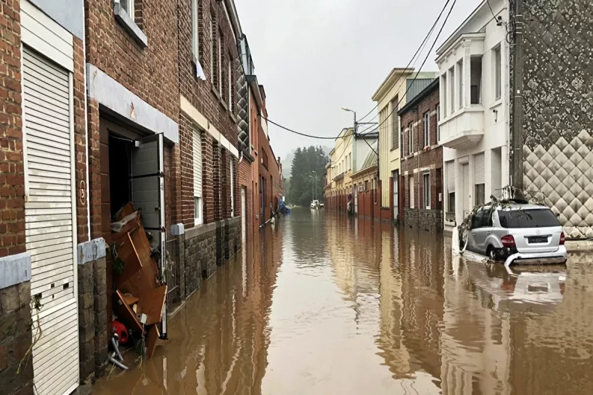 Heavy flood in Belgium