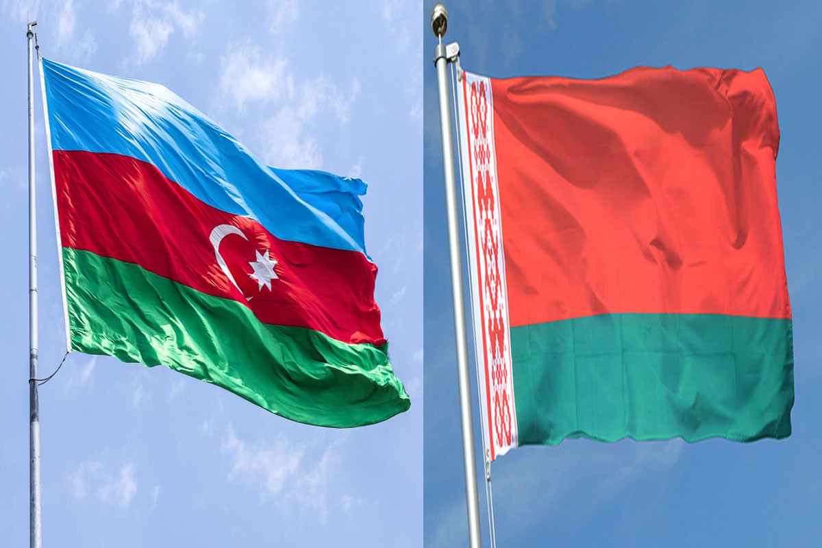 Azerbaijan and Belarus flags