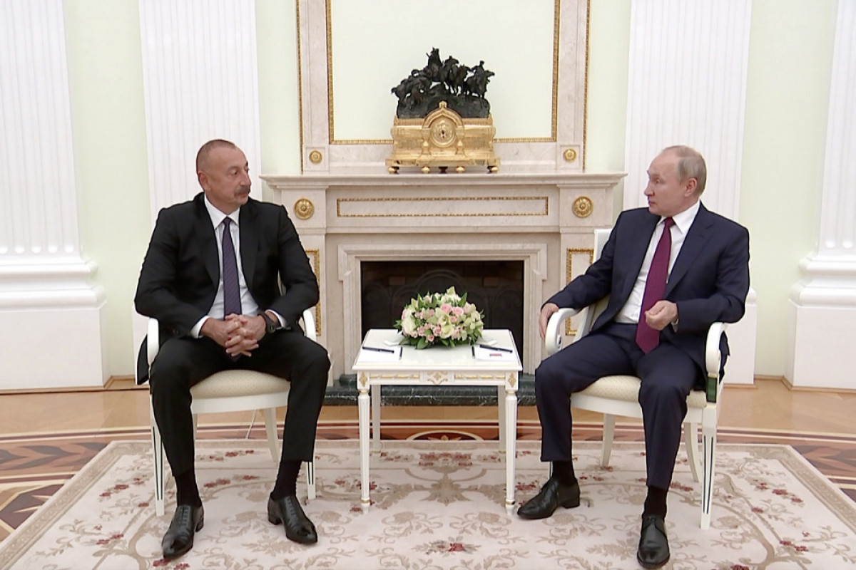 President of Azerbaijan Ilham Aliyev and President of Russia Vladimir Putin