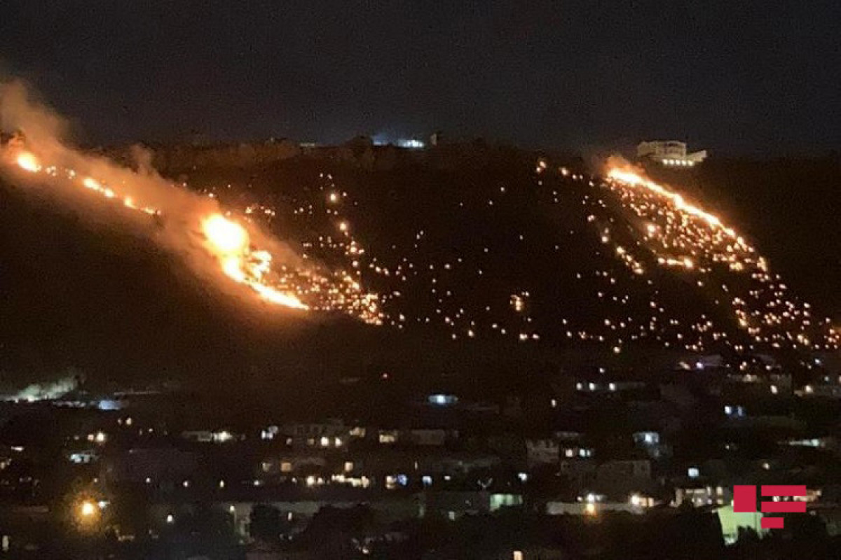 Потушен пожар на склоне горы в поселке Бадамдар-ФОТО -ОБНОВЛЕНО -ВИДЕО 