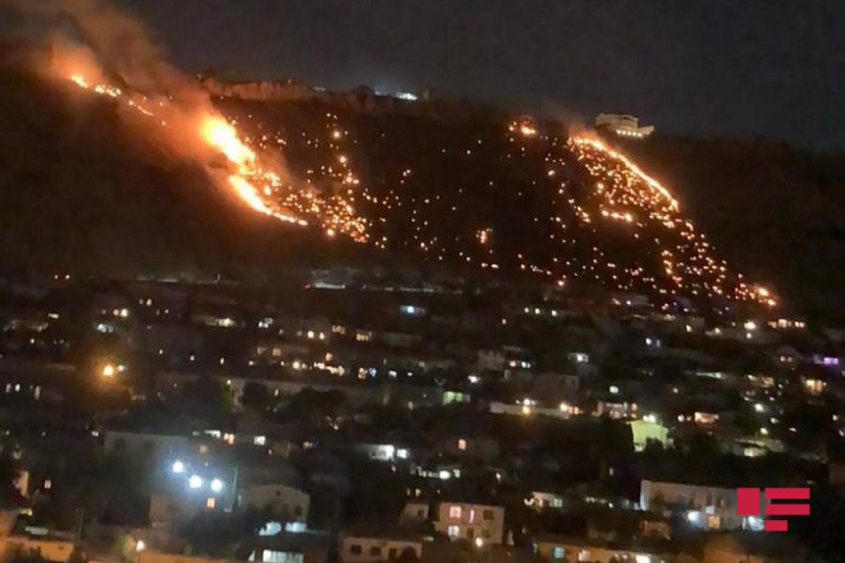 Потушен пожар на склоне горы в поселке Бадамдар-ФОТО -ОБНОВЛЕНО -ВИДЕО 