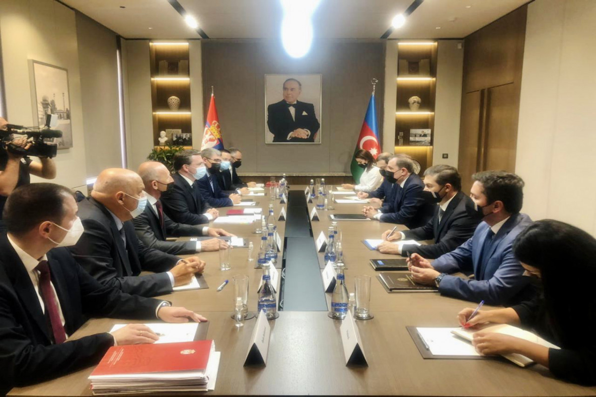 Встреча глав МИД Азербайджана и Сербии в расширенном составе