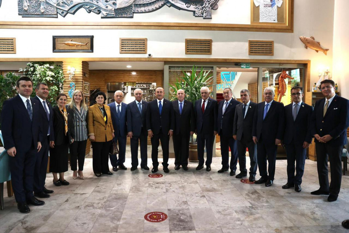 r Mevlut Cavusoglu with the delegation of Azerbaijani Milli Majlis,