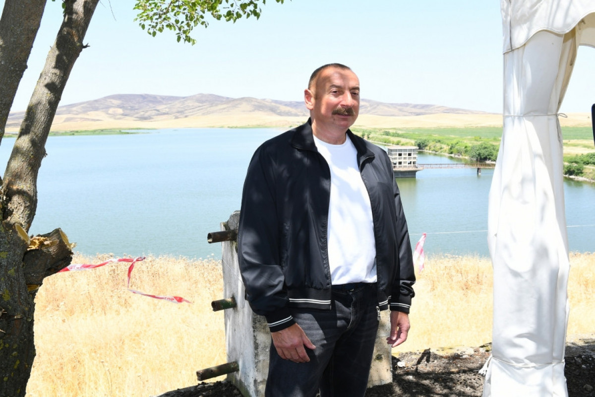 Президент Ильхам Алиев побывал на водохранилище Ашагы Кенделенчай в Физули-ОБНОВЛЕНО -ФОТО 