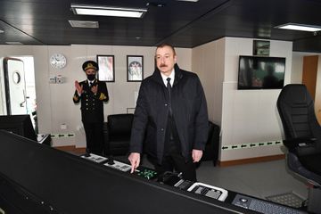 Prezident “Akademik Zərifə Əliyeva” gəmisinin suya salınması və ilk “Ro-Pax” tipli gəmi-bərənin istismara verilməsi mərasimində iştirak edib - YENİLƏNİB
