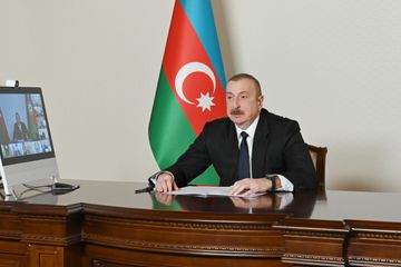 Prezident İlham Əliyev İqtisadi Əməkdaşlıq Təşkilatının onlayn Zirvə toplantısında çıxış edib - YENİLƏNİB-1