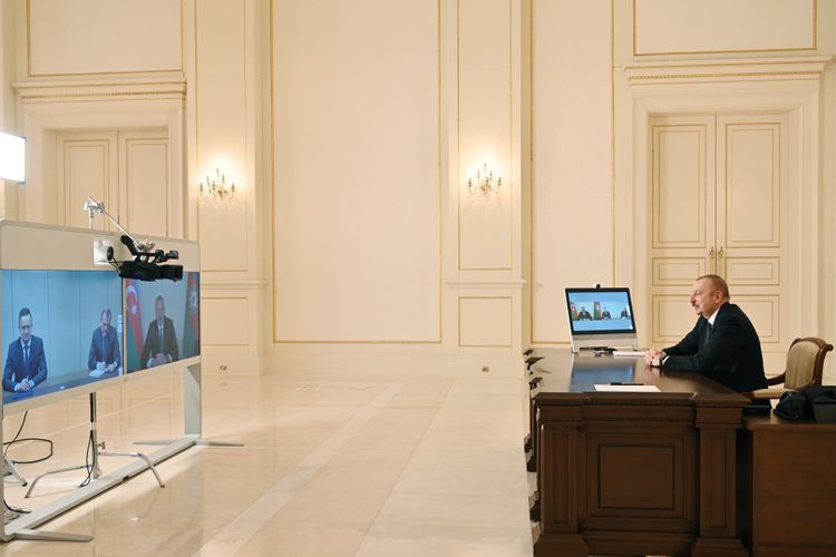 President Ilham Aliyev received in a video format Hungarian Minister of Foreign Affairs and Trade - UPDATED