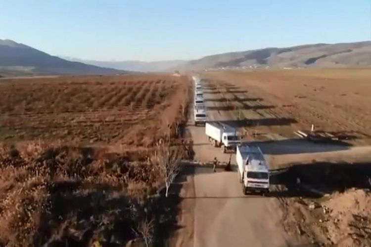 Russian peacekeepers deliver next humanitarian cargo to Kalbajar district