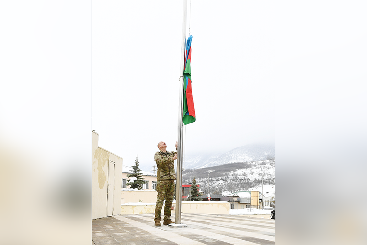 Azerbaijani President raised country’s flag in Hadrut