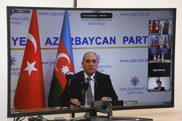 Yeni Azərbaycan Partiyası ilə Türkiyənin Ədalət və İnkişaf Partiyasının birgə videokonfransı keçirilib - FOTO