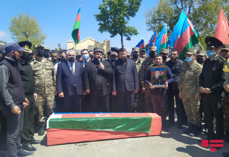 farewell ceremony for martyr Elmaddin Vakilov in Dashkasan
