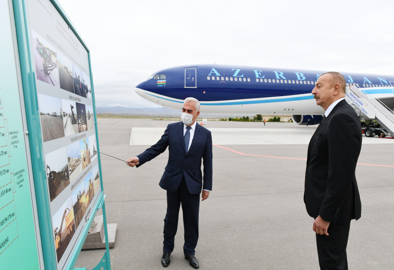 Naxçıvan Beynəlxalq Hava Limanının yeni uçuş-enmə zolağının təqdimatı olub - YENİLƏNİB 