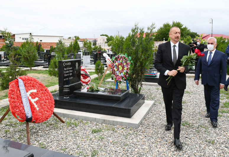Президент Ильхам Алиев посетил могилы шехидов Отечественной войны в Нахчыване