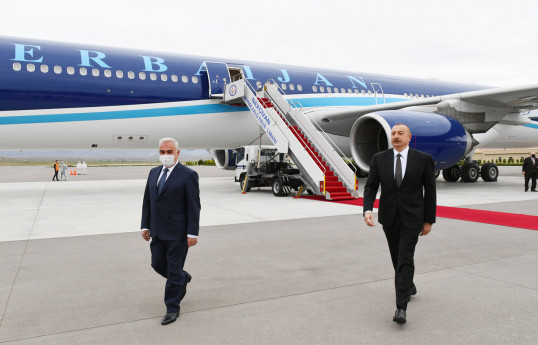 Prezident İlham Əliyev  Naxçıvan Muxtar Respublikasına səfərə gedib