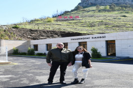 Prezident İlham Əliyev, birinci xanım Mehriban Əliyeva, qızları Leyla Əliyeva və Arzu Əliyeva 10/35/10 kilovoltluq “Şuşa” yarımstansiyasının açılışında