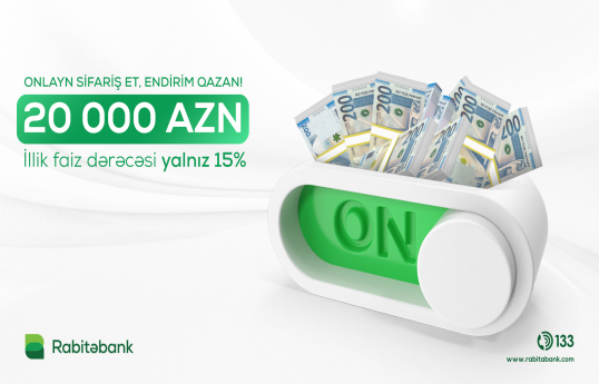 "Rabitəbank"dan illik cəmi 15% ilə onlayn kredit