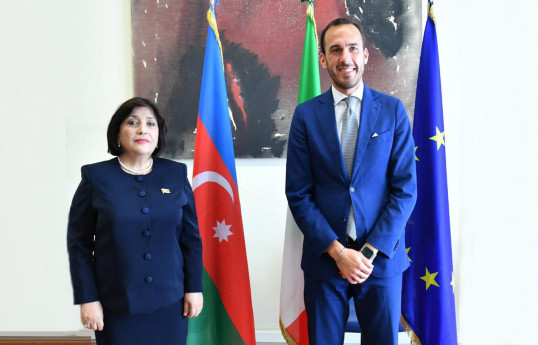 Sahibə Qafarova Azərbaycan-İtaliya Hökumətlərarası Komissiyasının həmsədri ilə görüşüb